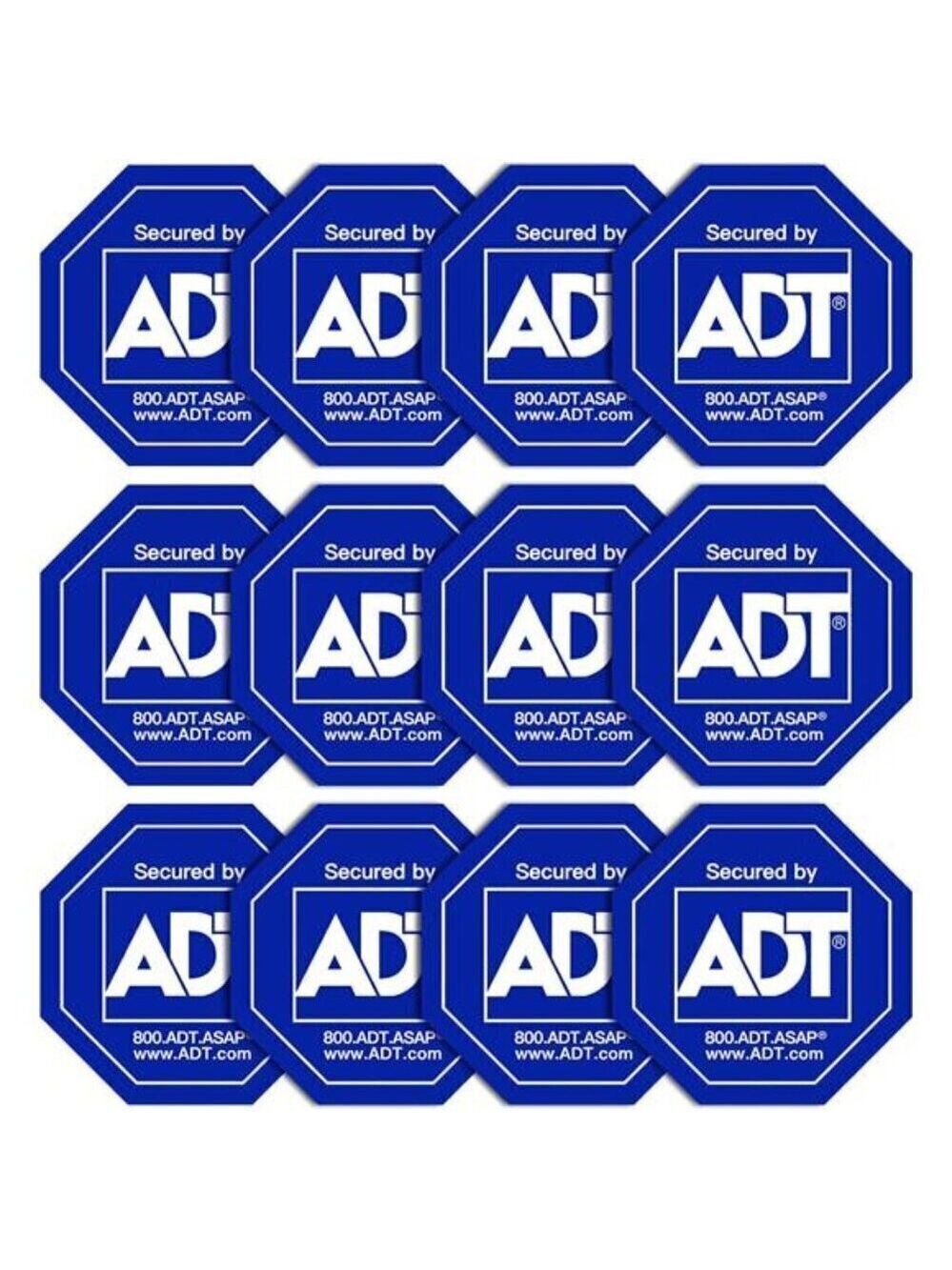 ADT Stickers 12 Pack Security Camera HD Printed Waterproof Window Yard Sign NEW